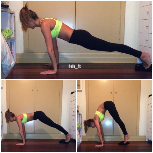 elkaland:

Core workout to help with handstands. Sliding up and back with a towel under my feet. Burnsss! :D
