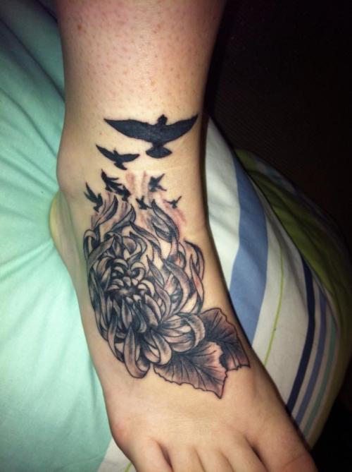 Flower Tattoo On Foot Tumblr