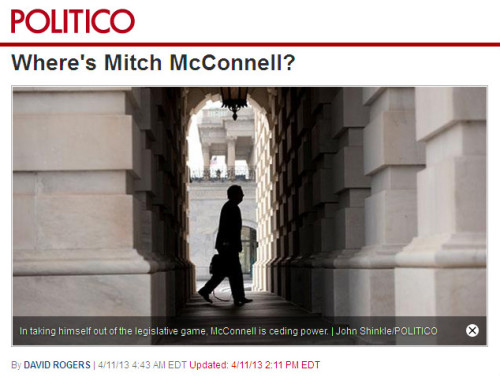 Politico - 'Where's Mitch McConnell?'