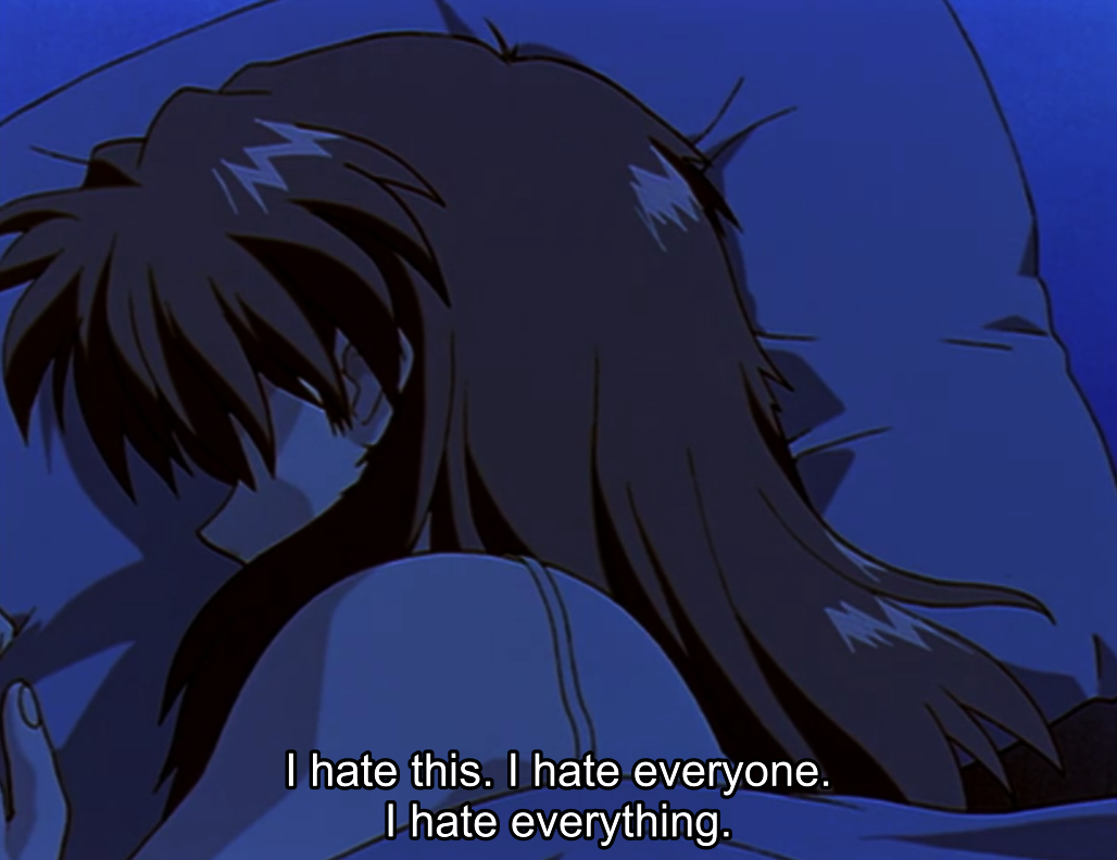 depressed depression sad anime hate hatred sadness screenshot neon