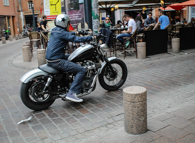 Harleyiste on Flickr.Motard en Harley Davidson place Saint-Georges ce weekend