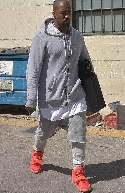  Kanye West spotted heading to the Yves Saint Laurent store in Beverly Hills