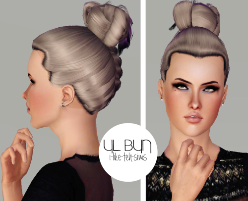 UL BRAIDED BUN
I kind of liked this hair, but that random little curl&#8230;NO.
So there&#8217;s two files - one retextured for base game (Pooklet&#8217;s textures, my EA highlights) and one that&#8217;s just a default replacement for those with UL (NOT retextured!). You may have both!
DOWNLOAD - BASE GAME
DOWNLOAD - UL FIX (PUT IN OVERRIDES FOLDER)