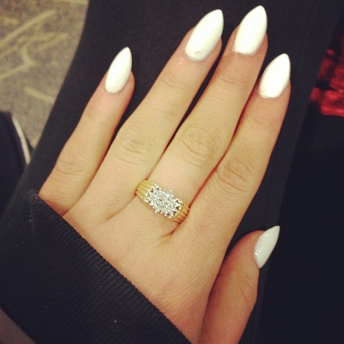 stiletto nails # beautiful # white nail polish # instagirls ...
