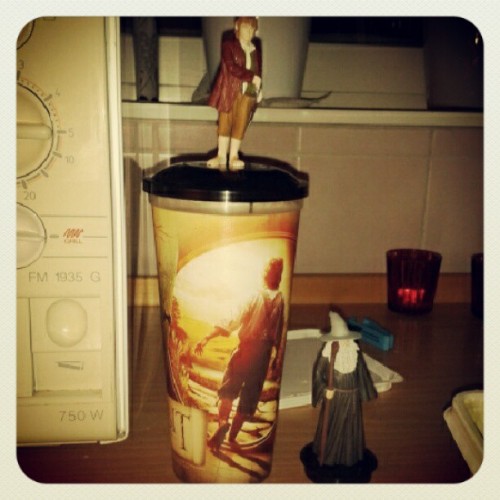 Saw the Hobbit yesterday and I got Bilbo on my cup :D and Gandalf ofc! xx #TheHobbit #BilboBaggins #Gandalf #cinema