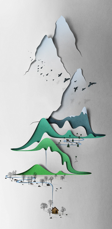 Vertical Papercut Landscape by Eiko Ojala posted by ianbrooks.me