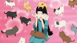 gif girl animals cute anime kawaii cats