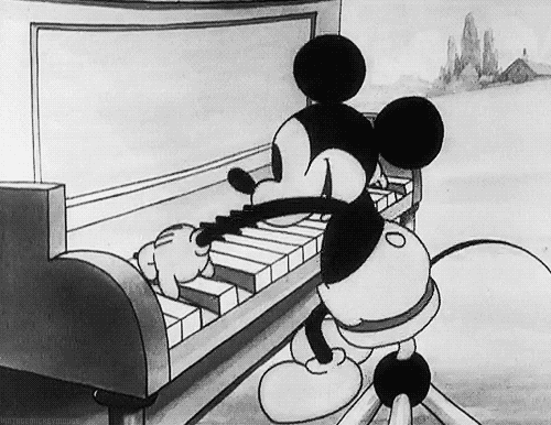 mickey mouse playing piano gif