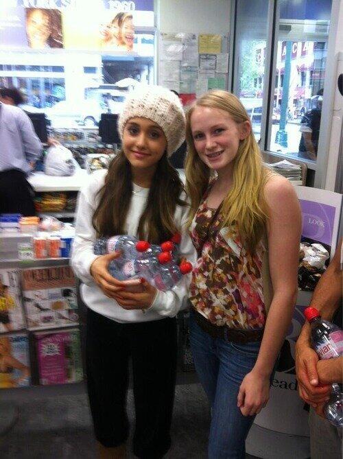 Ariana with a fan today
