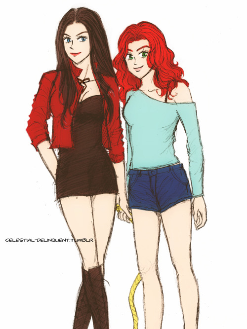 Too cute! Clary and Isabelle&#8217;s developing friendship is one of my favorite things to write. Tessa and Sophie&#8217;s too.

celestial-delinquent:

One of my few sketches that I never feel like finishing &amp; cleaning it up. But gave it a quick colour coz it looks better coloured. Clary’s left hand looks weird I’ve always hated drawing hands lol
