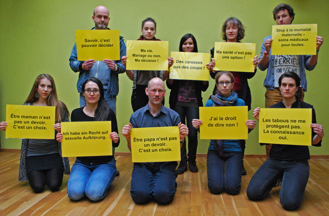 Slogans for the My Body My Rights campaign from Amnesty Switzerland
