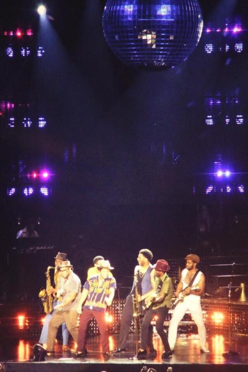 Bruno with The Hooligans performing on stage in Toronto (x)