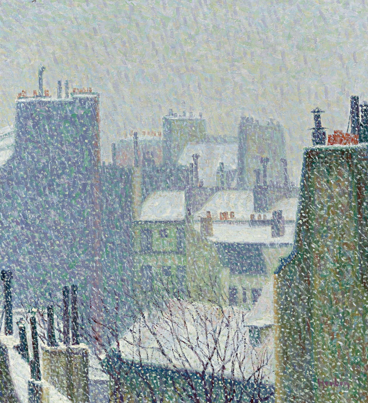 Auguste Herbin: Les toits de Paris sous la neige, 1902