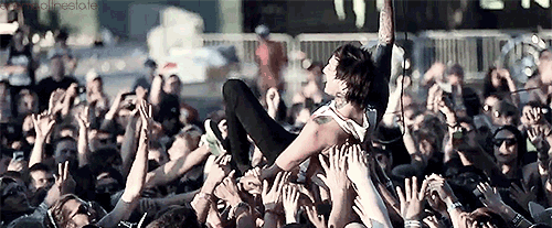 Image result for austin carlile crowd surfing gif