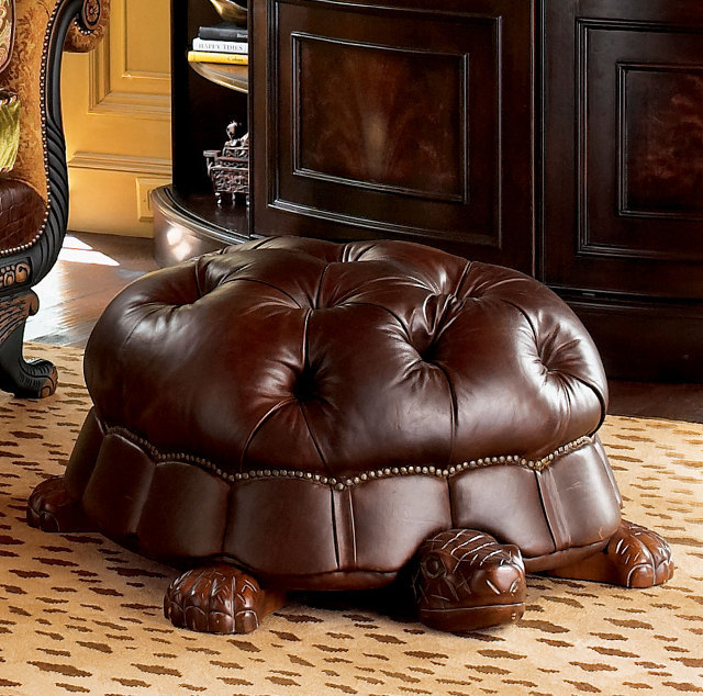 (via I Must Have It: The $1,000 Leather Turtle Foot Stool | Geekologie)
