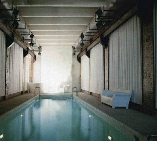Indoor pool inside a custom home