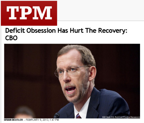 TPM - 'Deficit Obsession Has Hurt The Recovery - CBO'