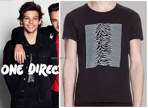 Louis wore this Joy Division t shirt during the boy&#8217;s photoshoot for Docomo (January 2014)
Sandro - £50