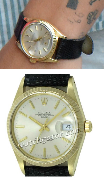 Harry Styles&#8217; watch is a Rolex Oyster perpetual datejust on a black leather strap.
I haven&#8217;t yet found it on a reliable website but either way, Rolex watches are very expensive and it&#8217;s unlikely that this one would be within the price range for most people. 