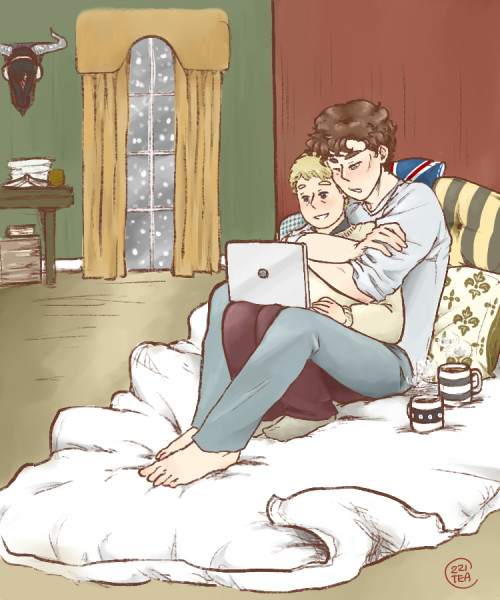 JOHNLOCK. What does the world's greatest detective do in between cases? Image from 221-cuppa-tea.tumblr.com