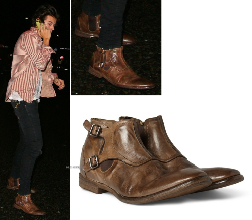 Harry wore these boots while at Alexa Chung&#8217;s 30th birthday party in London (November 9th 2013)
Alexander McQueen - £495
