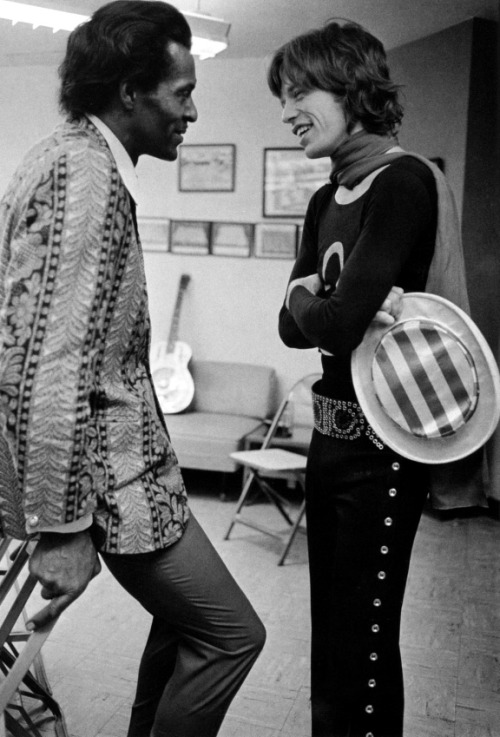 the60sbazaar:  Mick Jagger and Chuck Berry 