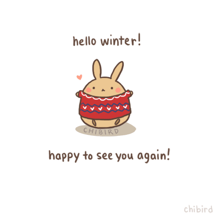 The bunny got out his fluffy sweater and everything! Happy winter everyone~ ^u^