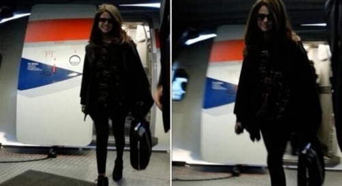 Selena Gomez arriving at the airport in Oslo, Norway on April 18, 2013. (c)