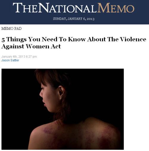 National Memo - '5 Things You Need To Know About The Violence Against Women Act'