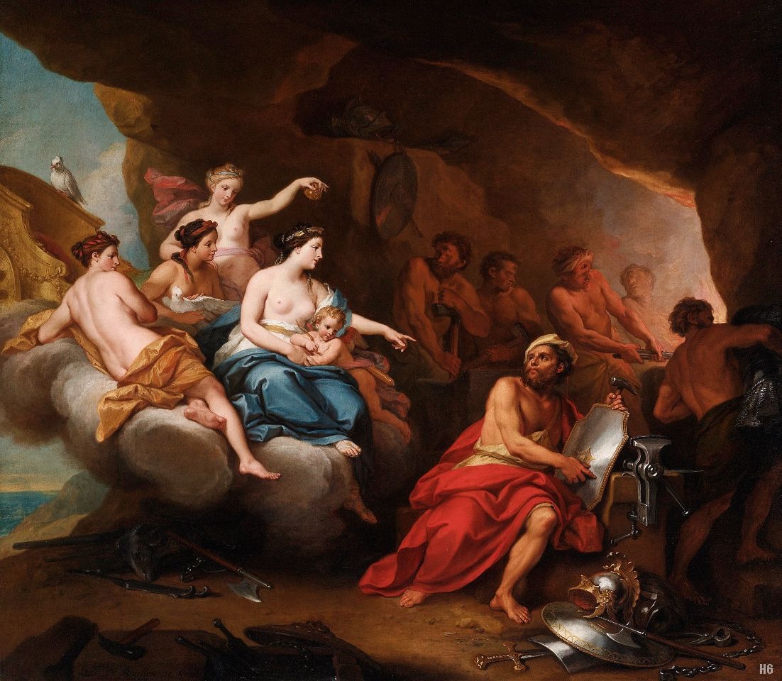 Venus in the forge of Vulcan. 1723. Louis de boullogne. the younger. French. 1654-1733. oil /canvas.
http://hadrian6.tumblr.com
