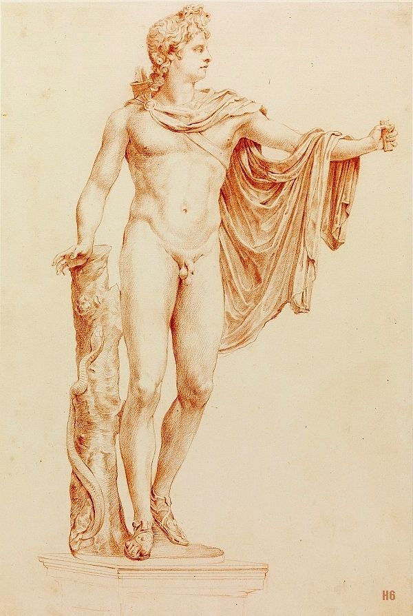 Apollo Belvedere. Flemish. 18th.century. red chalk on paper.
http://hadrian6.tumblr.com
