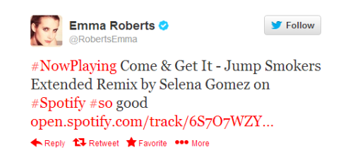 @RobertsEmma:#NowPlaying Come & Get It - Jump Smokers Extended Remix by Selena Gomez on <a href=
