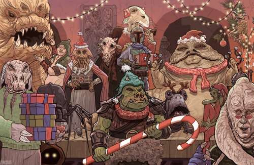 Star Wars Christmas Card Jabba Bells
