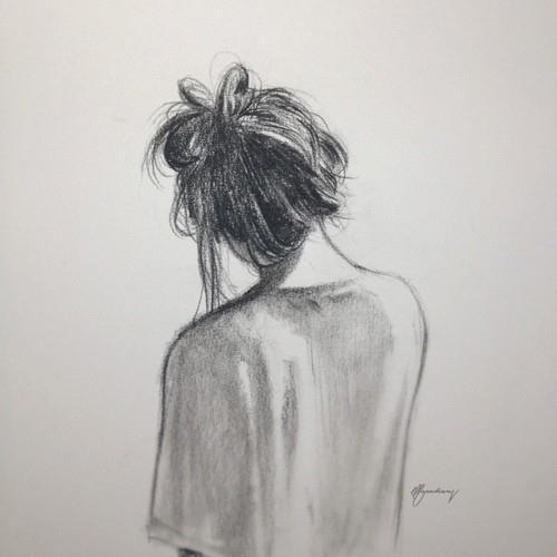 love photography pretty Illustration art hair girl cute text beautiful photo white painting Awesome vintage black draw amazing drawings messy bun 