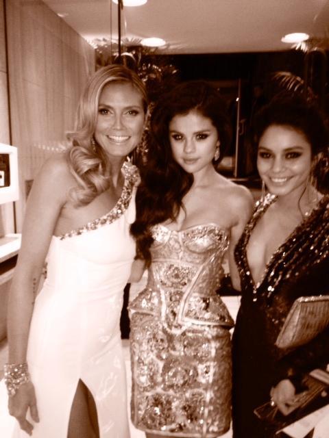 Selena Gomez, Vanessa Hudgens, and Heidi Klum at the Gloden Globes.