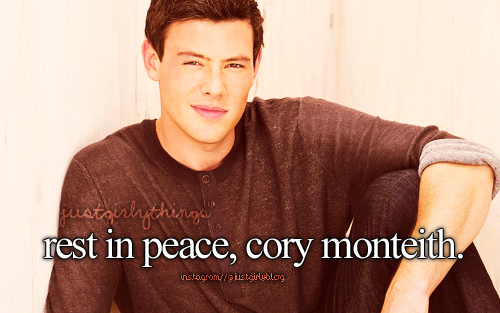 Rest in peace, Cory Monteith. My condolences go out to his friends, family, and his fans. Too young :(♥