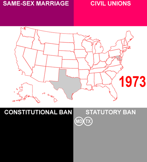 mapsontheweb:

States that Allow/Ban Same-Sex Marriage
Source