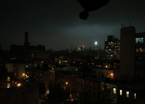 Photograph of the black out caused by Sandy in Lower Manhattan