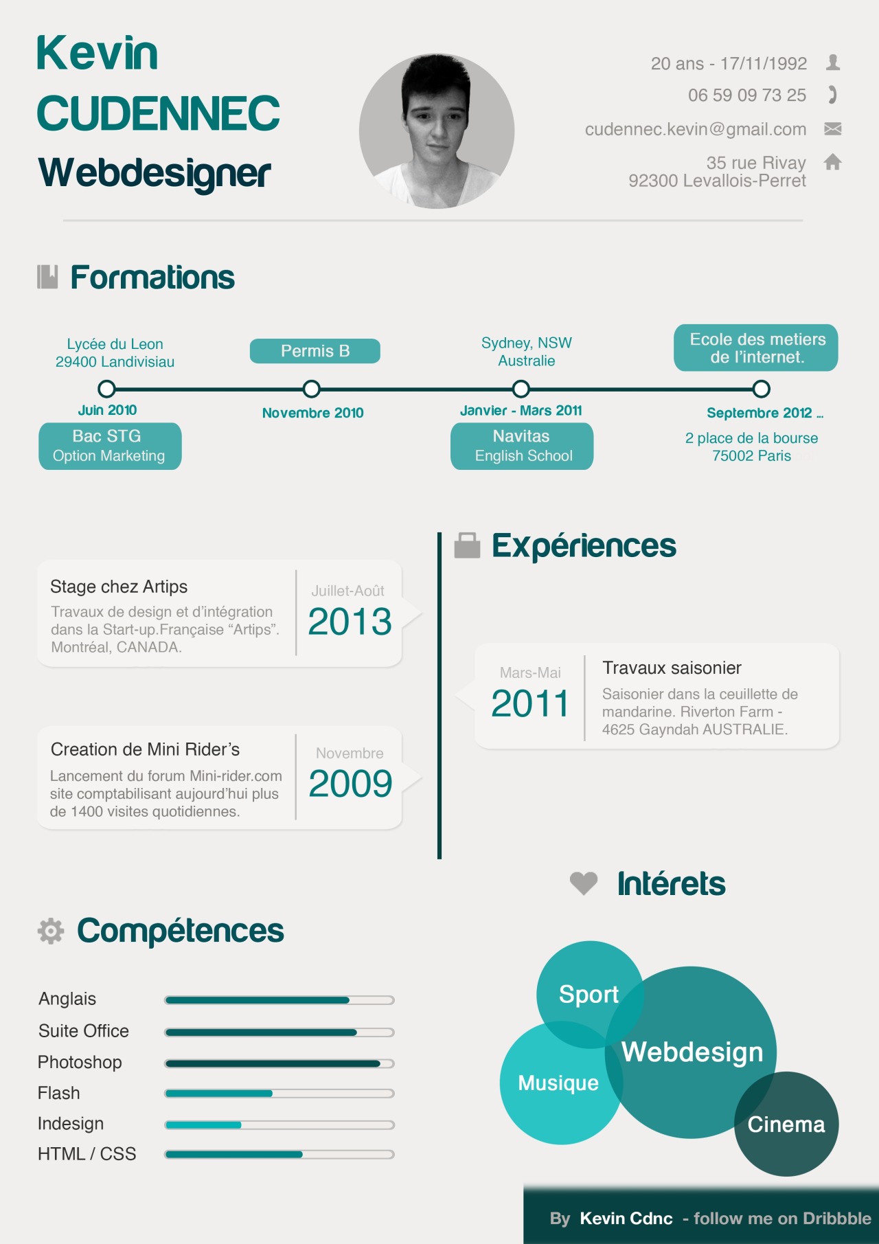 Free Infographic Resume PSD Template