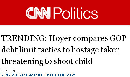 CNN - 'Hoyer compares GOP debt limit tactics to hostage taker threatening to shoot child'