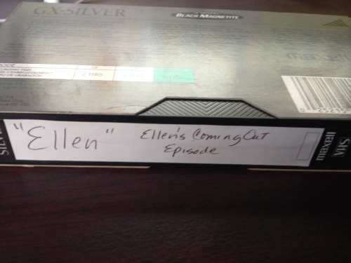 A VHS recording of the coming out episode of "Ellen."