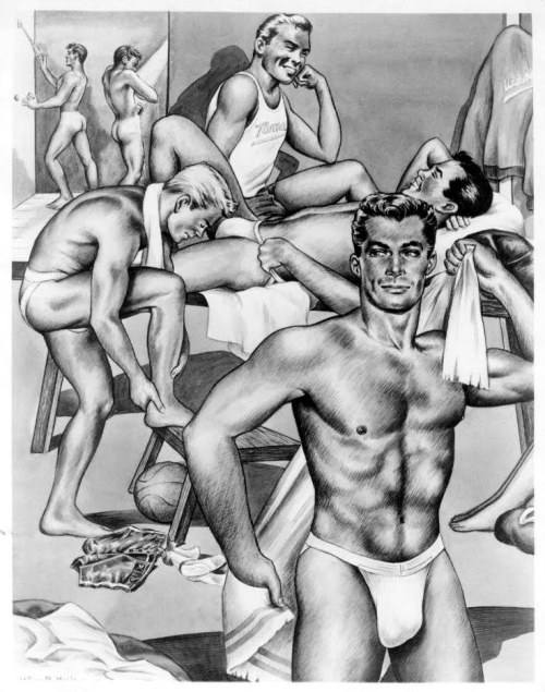 physique art by William MacLane 1950&#8217;s