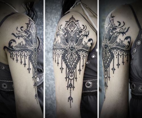 armband tattoo ink black ink lace tattoo filigree