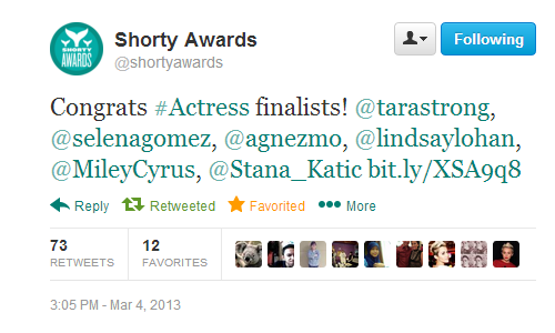 
@shortyawards: Congrats Actress Finalists!
