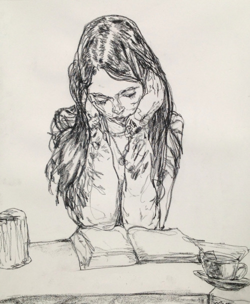 drawing Illustration art Black and White portrait Reading artists on tumblr life drawing the hungarian cafe Gregory Muenzen 