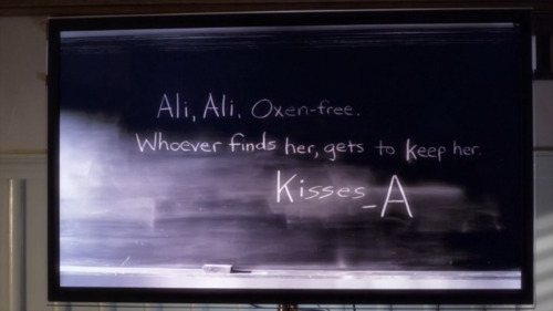 Ali, Ali Oxen-free. Whoever finds her, gets to keep her. Kisses -A