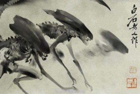 (via Traditional Chinese brush painting of aliens — Lost At E Minor: For creative people)