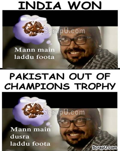 India Won, Man me laddu phoota, Pakistan hara dusra laddu - Team-India pictures