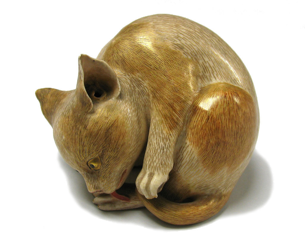 design-is-fine:

Cat, 1904. Stoneware. Japan.