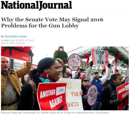 National Journal - 'Why the Senate Vote May Signal 2016 Problems for the Gun Lobby'